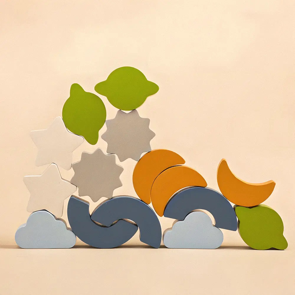 Wooden Rocket Activity Toy – Montessori Space Adventure Playset