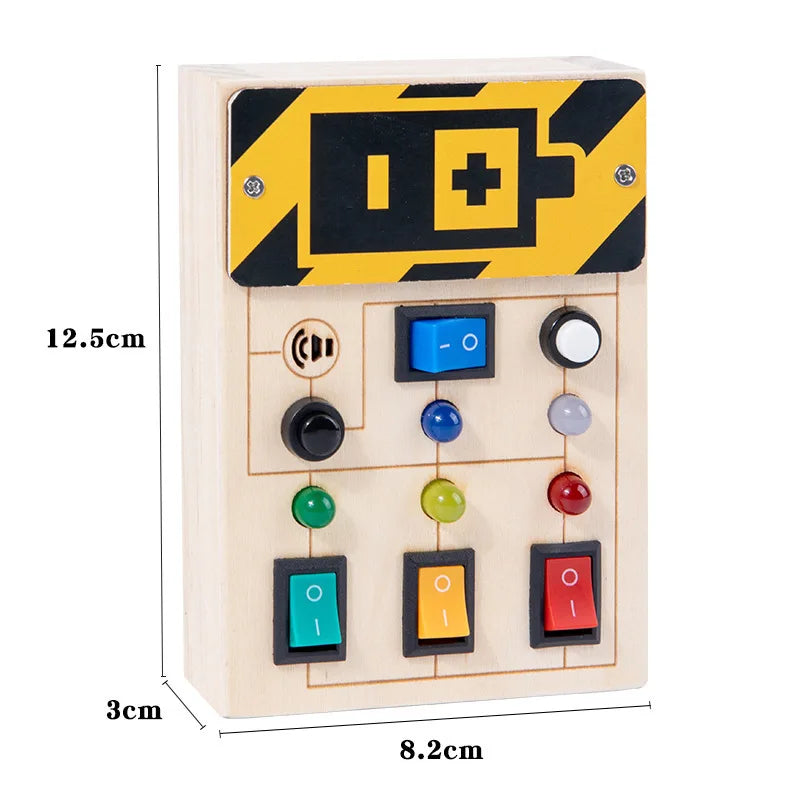 Montessori Wooden Busy Boards with LED Lights – Sensory Learning Toy for Kids 3-6 Years
