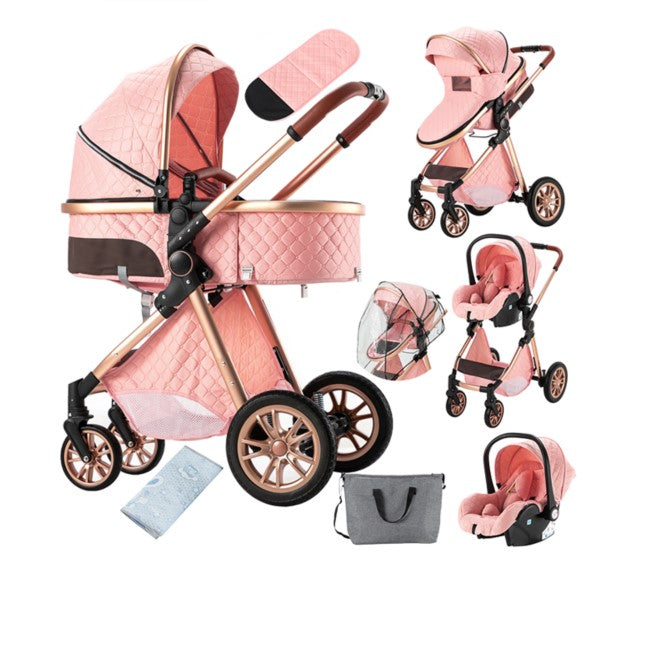 Baby Stroller 3-in-1 Easy Foldable Multifunctional Travel System