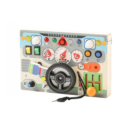 Montessori Car Steering Wheel Busy Board – Sensory Toy for Toddlers