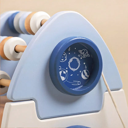 Wooden Rocket Activity Toy – Montessori Space Adventure Playset