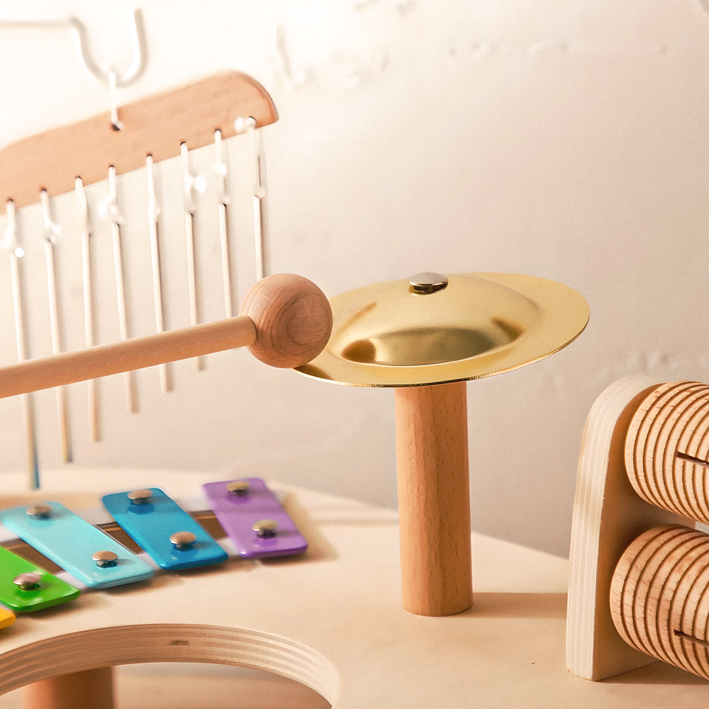 Montessori Wooden Musical Table – Xylophone, Chimes & Drum Set for Babies & Toddlers