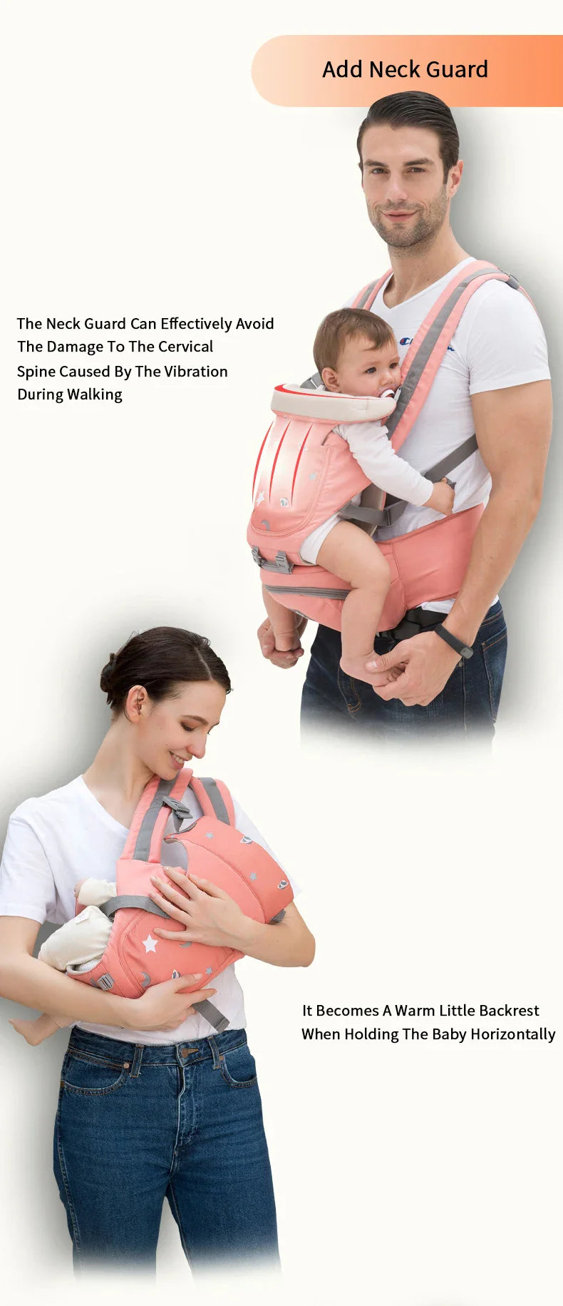 Breathable Ergonomic Baby Carrier – Front-Facing Kangaroo Hipseat