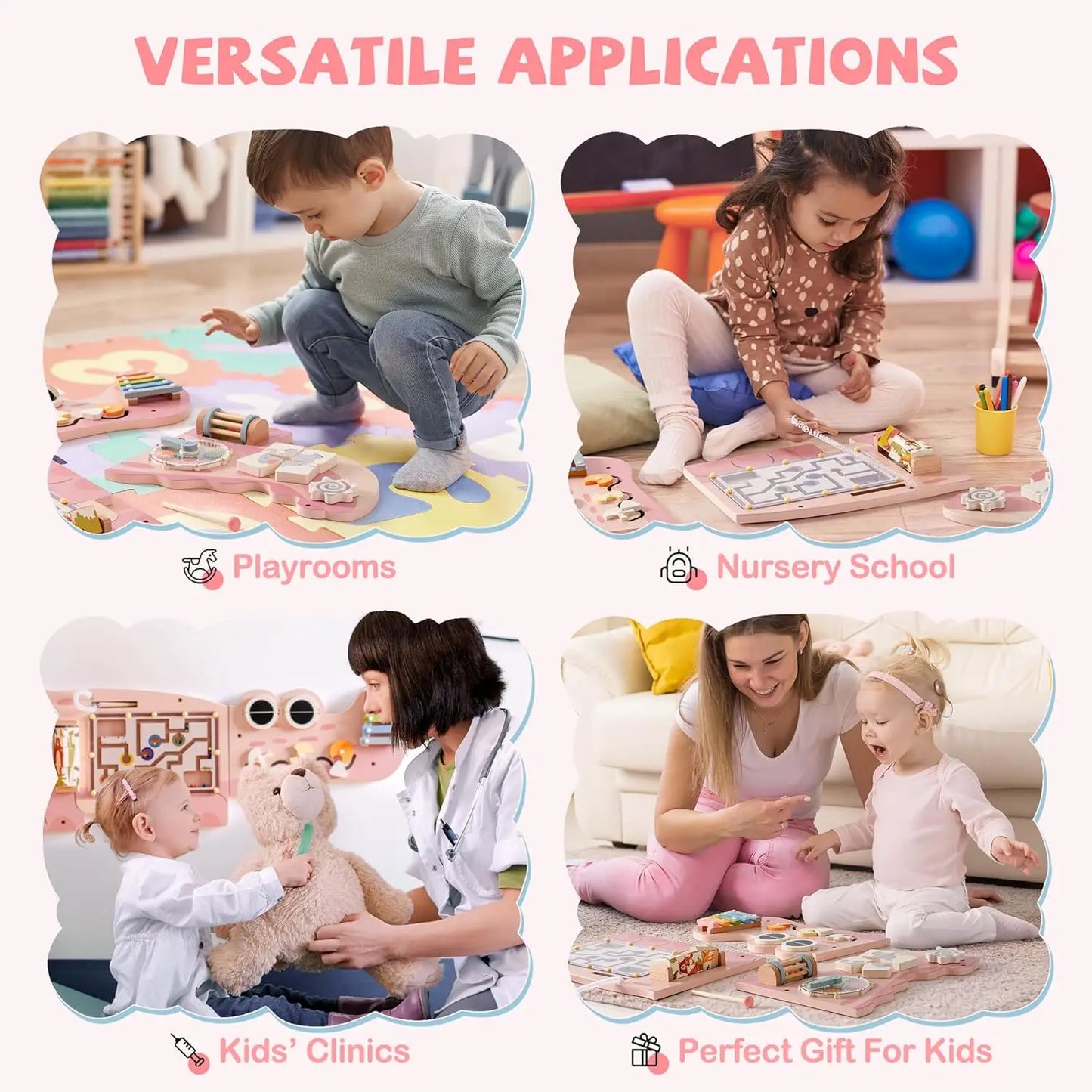 Montessori Wooden Crocodile Wall Activity Toy – Interactive Busy Board with Maze, Gear Play, Xylophone & Sorting Games for Kids