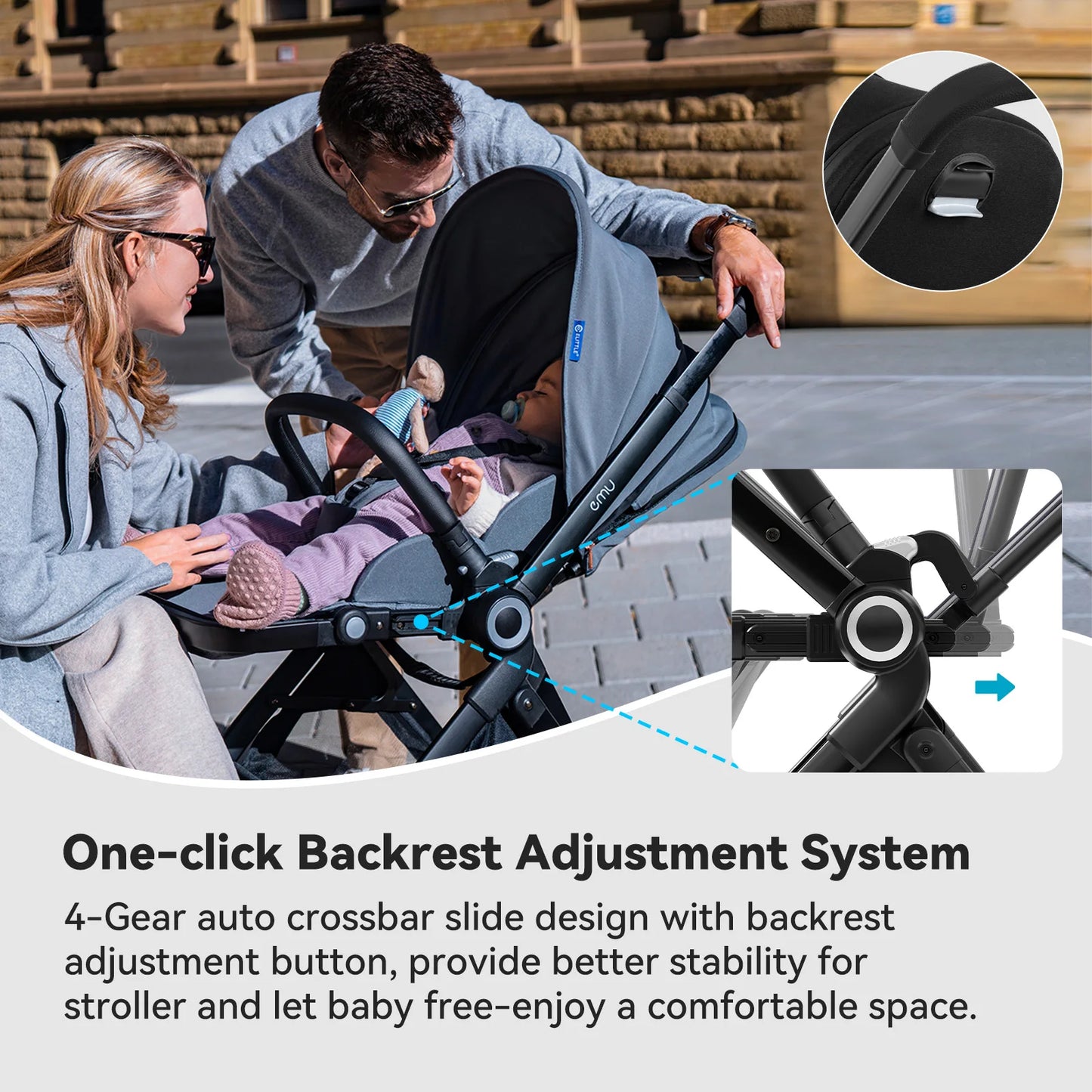 Luxury Reversible Baby Stroller - Compact Fold, Newborn Ready, All-Terrain