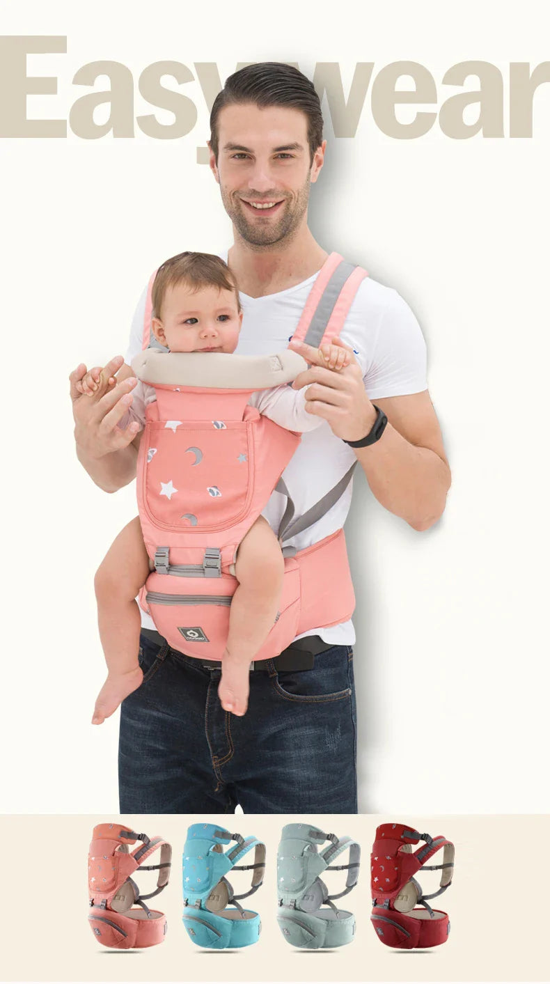 Breathable Ergonomic Baby Carrier – Front-Facing Kangaroo Hipseat