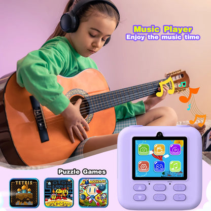Kids Instant Print Digital Camera – 1080P HD Dual-Lens Selfie Camera with 32GB Card