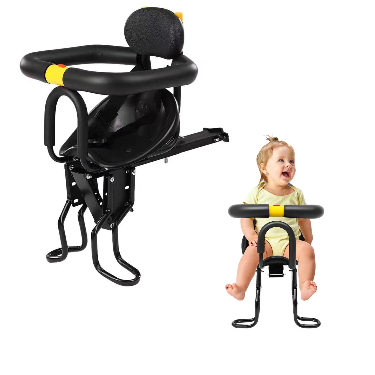 Quick-Release Front-Mounted Child Bike Seat, Padded Carrier for Toddlers