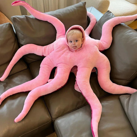 Wearable Octopus Baby Plush Costume – Soft Dress-Up for babies