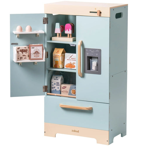 Wooden Play Fridge Freezer Set for Kids