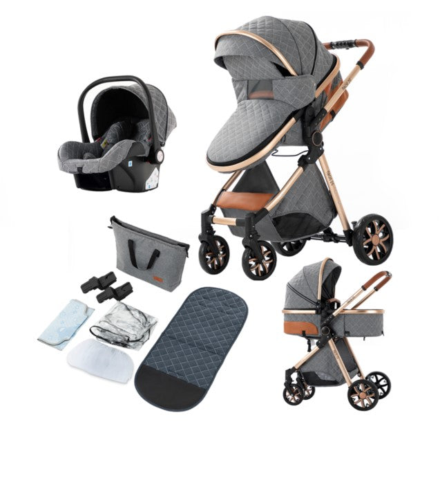 3 in 1 Baby Stroller with Infant Car Seat Base