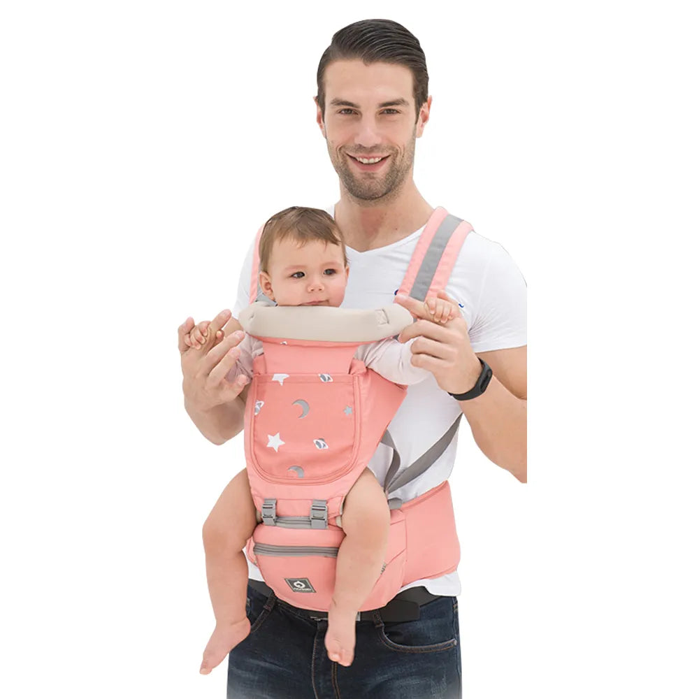 Breathable Ergonomic Baby Carrier – Front-Facing Kangaroo Hipseat