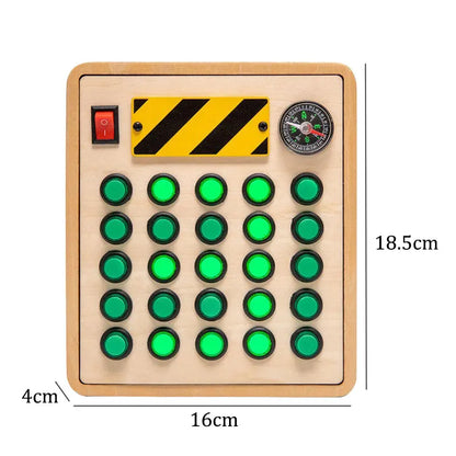Montessori Wooden Busy Boards with LED Lights – Sensory Learning Toy for Kids 3-6 Years