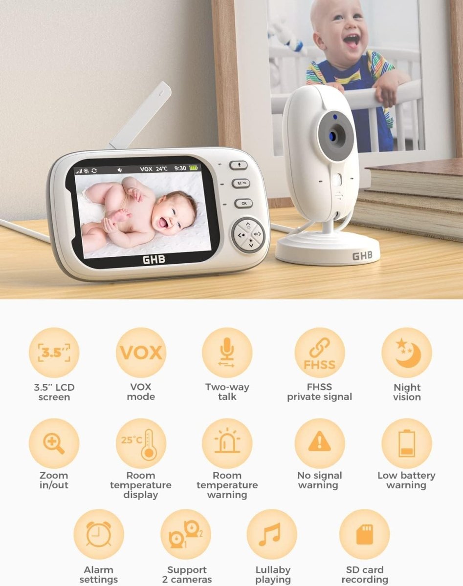 Best Video Baby Monitor – 3.5” LCD, 2 Cameras, Night Vision & Two-Way Audio