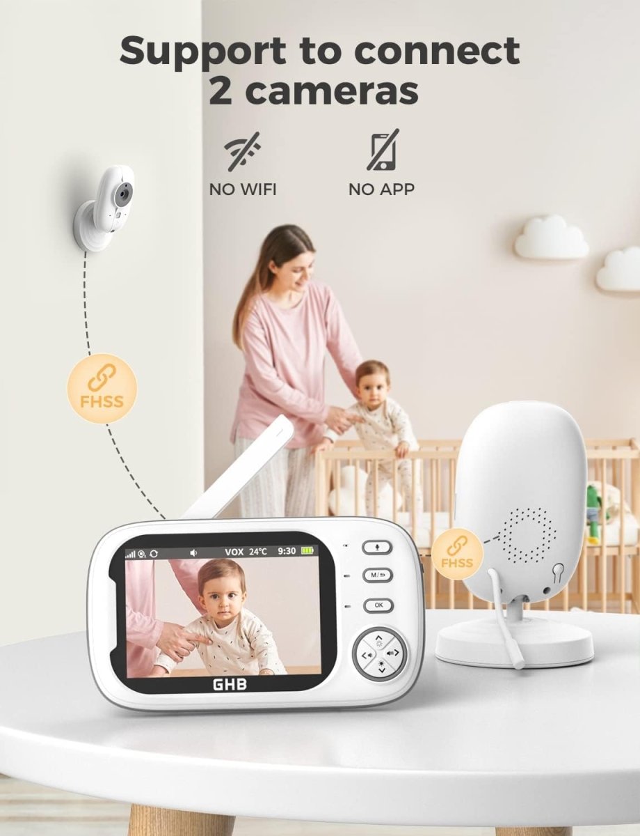Best Video Baby Monitor – 3.5” LCD, 2 Cameras, Night Vision & Two-Way Audio