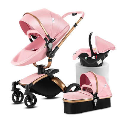 Luxury Baby Stroller 3-in-1 - 360° Rotating Seat, Lightweight Frame & Travel System