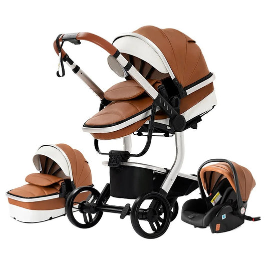 3 in 1 Baby Pram, Luxury Lightweight High Landscape Travel System