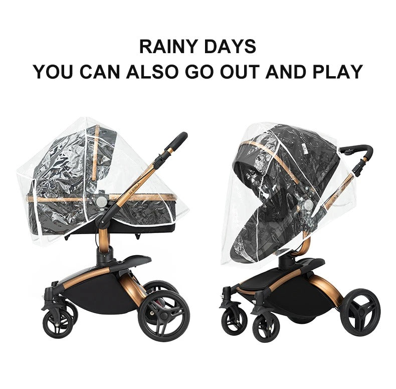 Luxury Baby Stroller 3-in-1 - 360° Rotating Seat, Lightweight Frame & Travel System