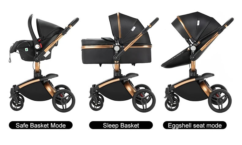 Luxury Baby Stroller 3-in-1 - 360° Rotating Seat, Lightweight Frame & Travel System