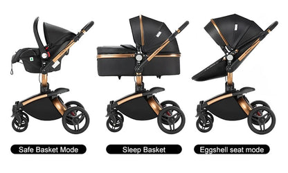 Luxury Baby Stroller 3-in-1 - 360° Rotating Seat, Lightweight Frame & Travel System