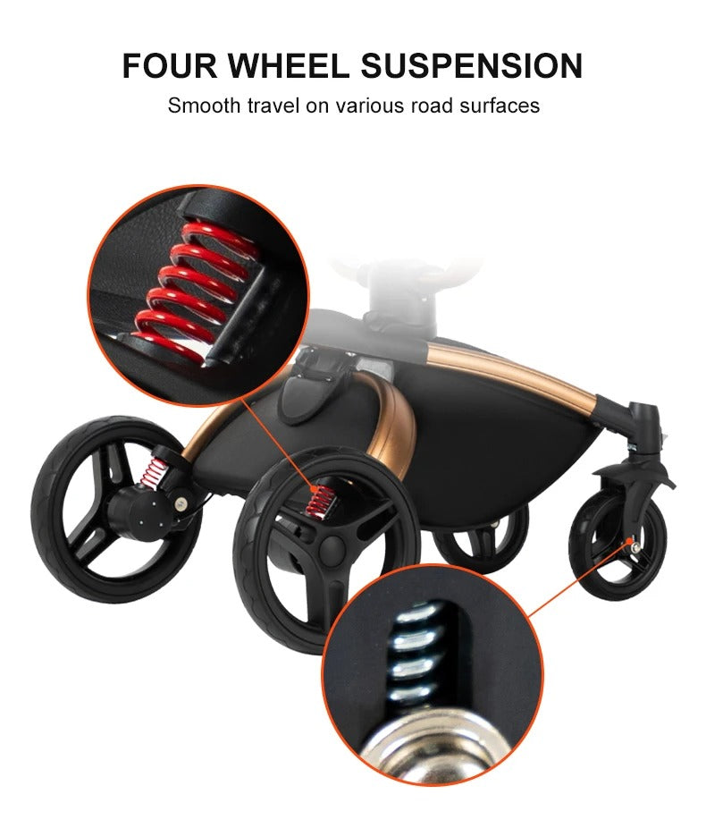 Luxury Baby Stroller 3-in-1 - 360° Rotating Seat, Lightweight Frame & Travel System