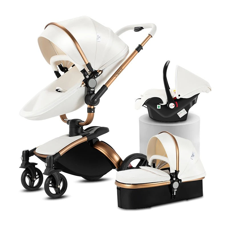 Luxury Baby Stroller 3-in-1 - 360° Rotating Seat, Lightweight Frame & Travel System