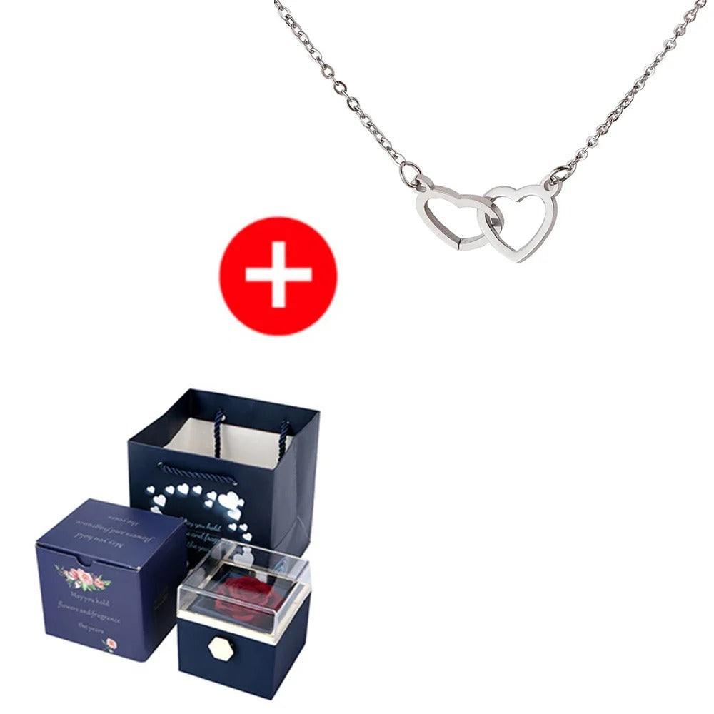 Boîte à Bijoux Rotative Avec Collier Personnalisé