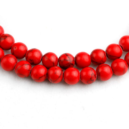 Bracelet Mala en Howlite Rouge