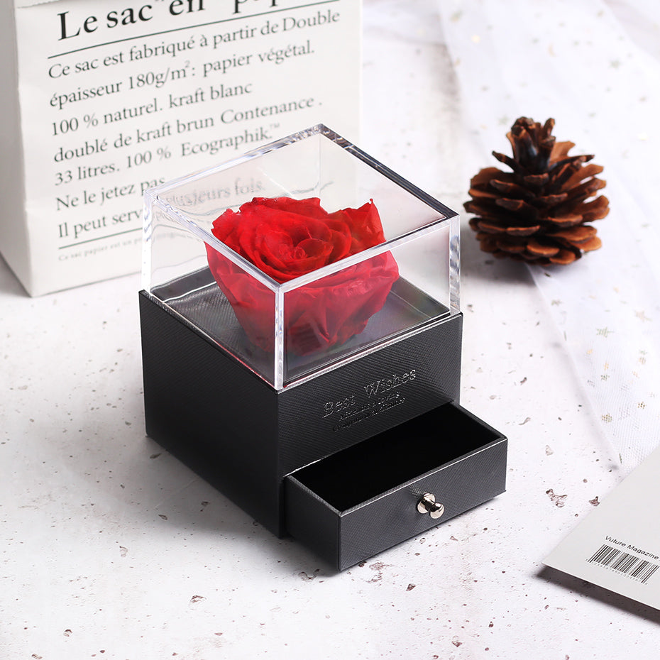 Boite Cadeau Rectangulaire de Bijou avec Couvercle (15.5x11.5x3cm) - Rouge